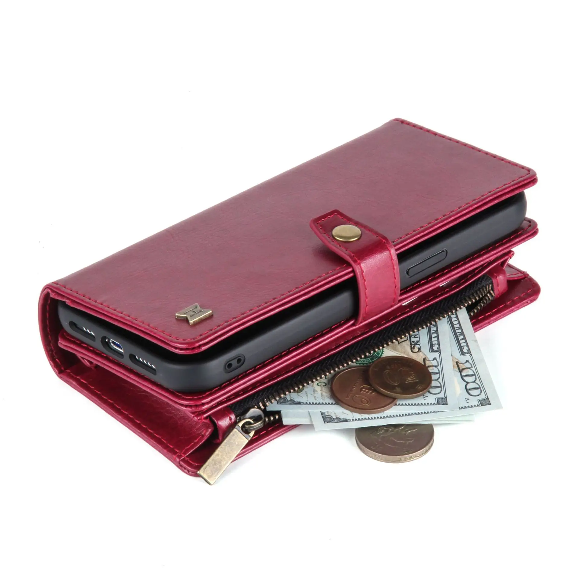 Megshi Wallet Pu Leather Filp Phone Case Cover For Samsung Galaxy S24 S23 S22 S21 S20 Fe Plus Ultra Bag Cases