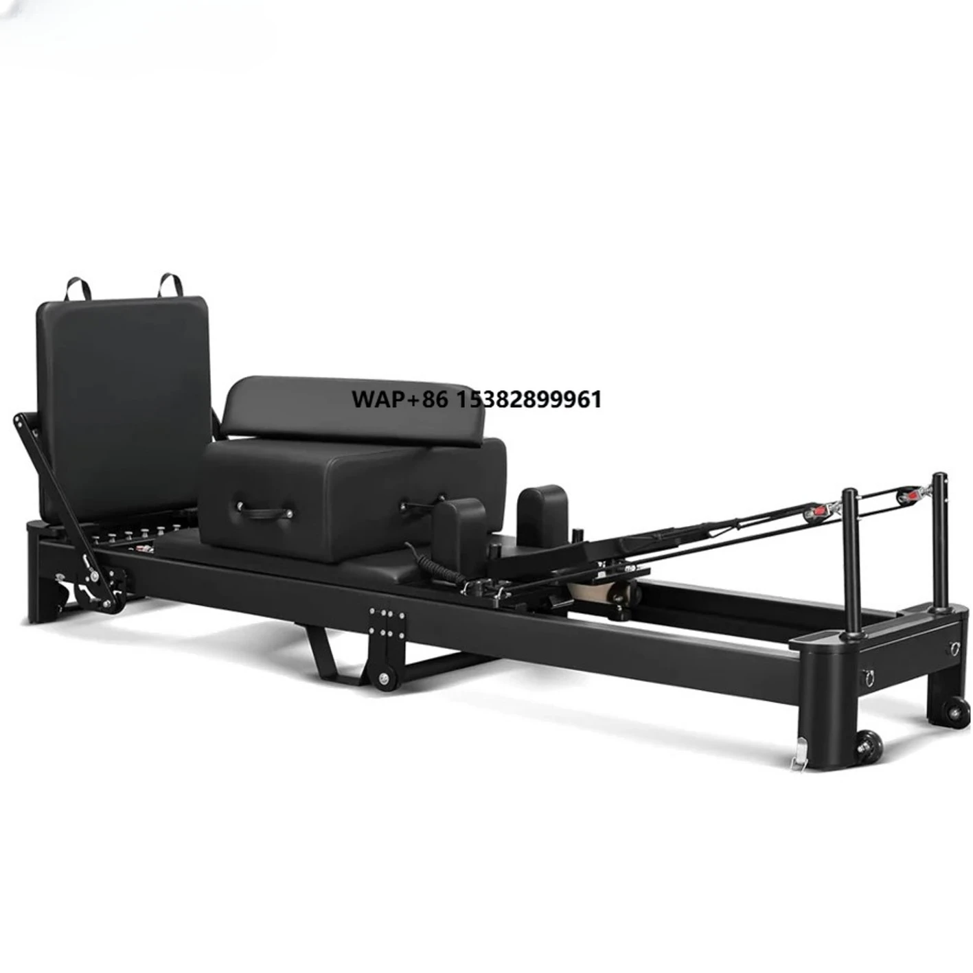 

Jereathy Reformer Best Commercial Grade Folding Pilates Reformer Durable Home Use Black Aluminum Alloy Pilates Machine