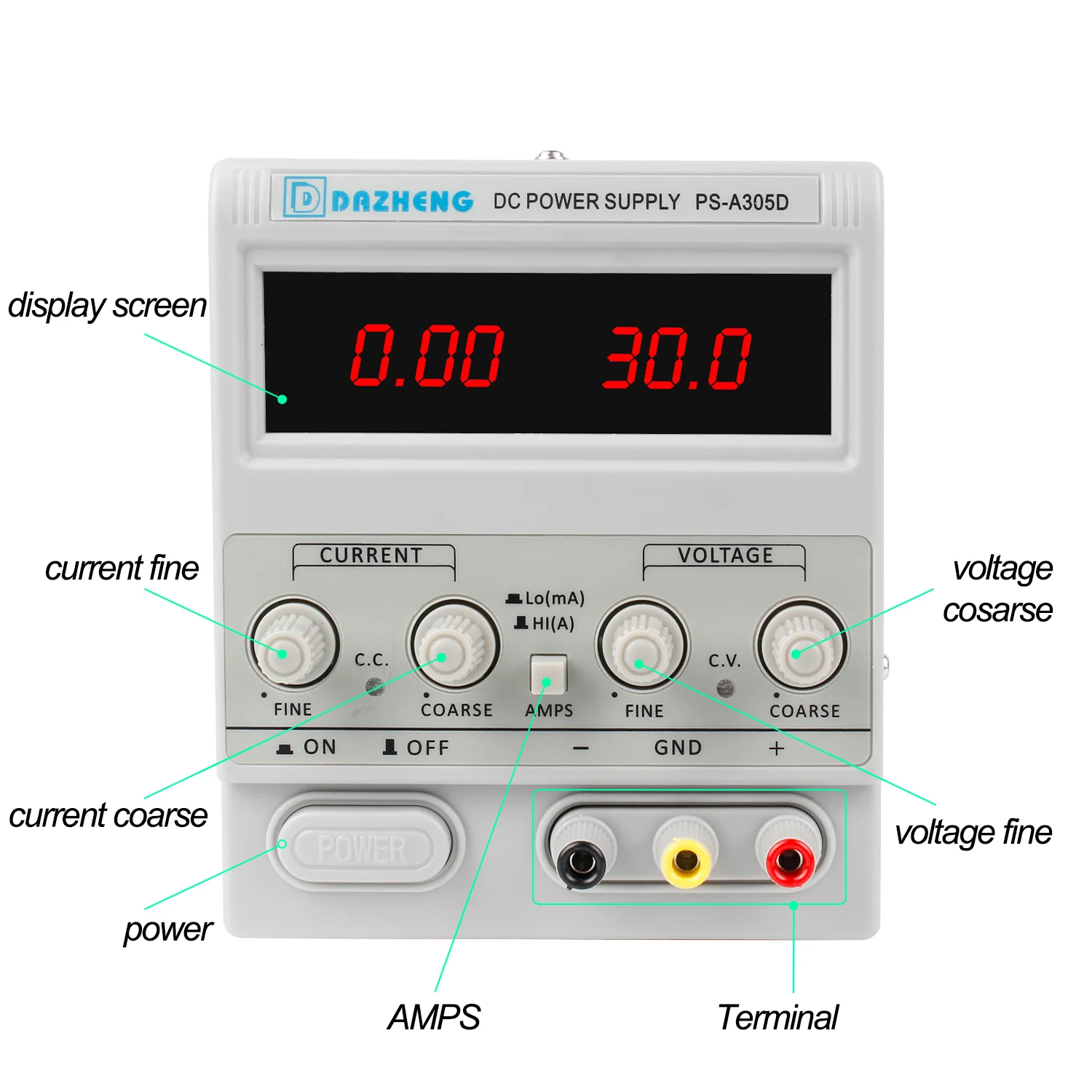 PS-A305D 30V 5A Variable DC Power Supply Digital Display High Precision Adjustment Linear Power Supply Factory Use