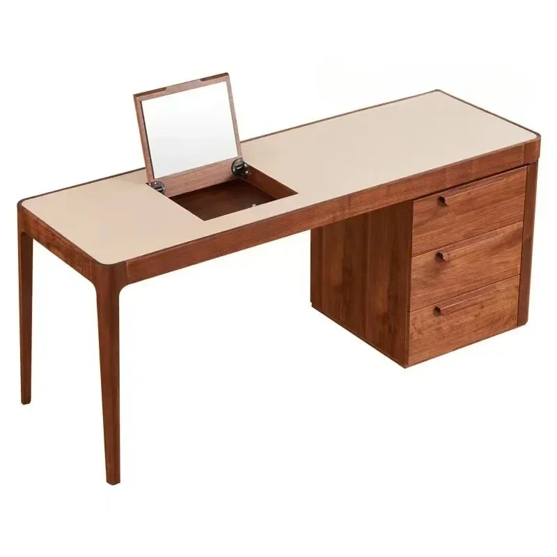 North American black walnut dresser bedroom small apartment makeup table solid wood storage integrated makeup table