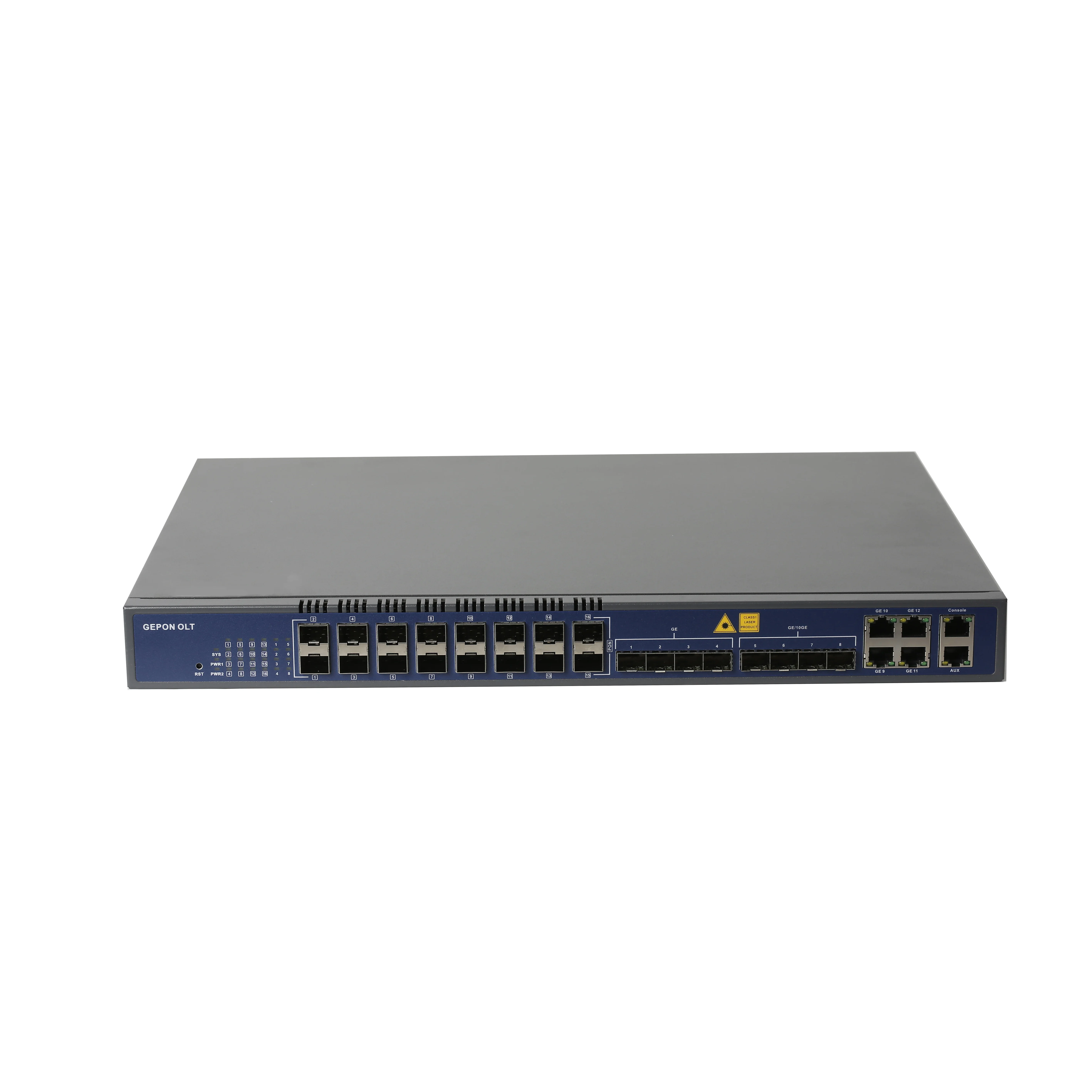 

EPON OLT provides 16 EPON ports 12 uplink ports Does not contain the sfp module Independent chassis Small size high density OLT