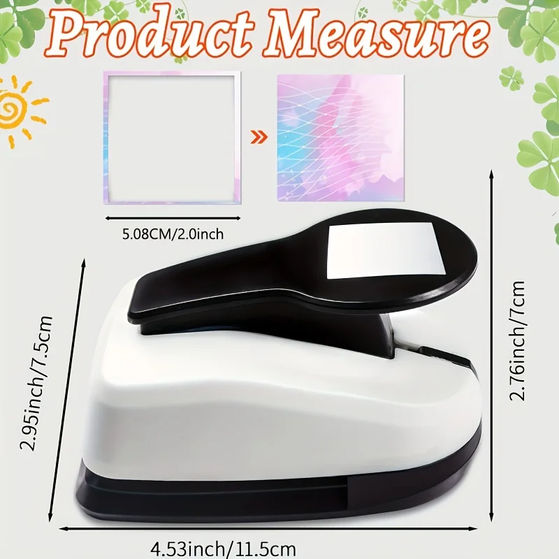Metal paper cutter & puncher, 12×8×7.5cm. Sharp blade for scrapbook, card, journal, precise cutting, fits US letter, 2in / 50mm