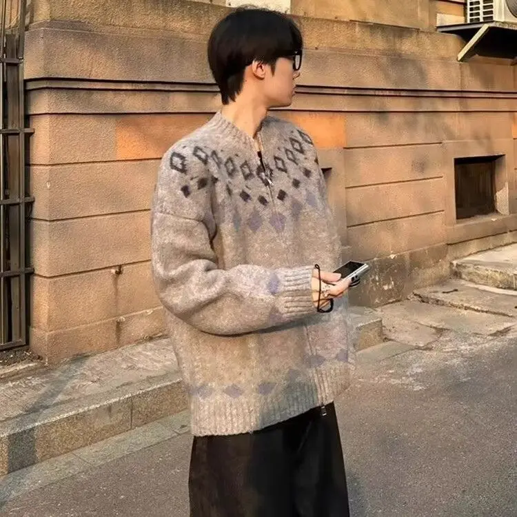 

Ay Вязаный открытый кардиган, свободный повседневный мужской и женский осенне-зимний свитер высокого класса Jaet, винтажный длинный све