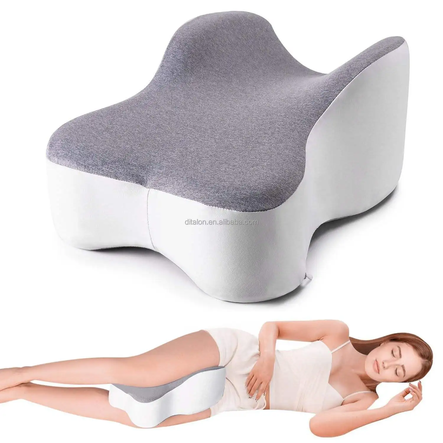 Pregnant Women Side Sleeping Knee Pillow H Shape Memory Foam Breathable Washable Cover Bed Cushion Leg Pillow for Sleeping