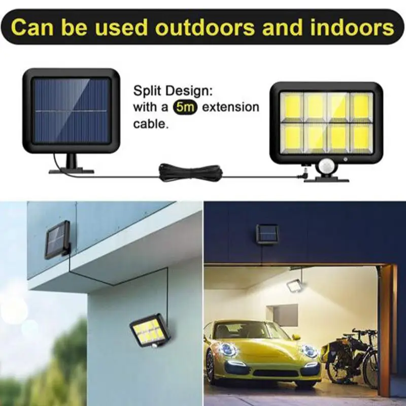 Luces solares de estacionamiento de 300LM, luz impermeable para jardín, 3 modos, inducción Solar, lámpara de calle, inundación de seguridad Solar