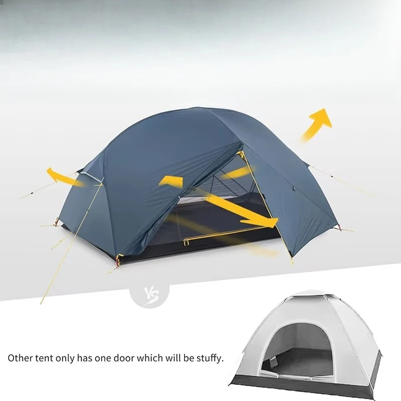 Three-season double-layer ultralight portable camping tent for hiking and cycling