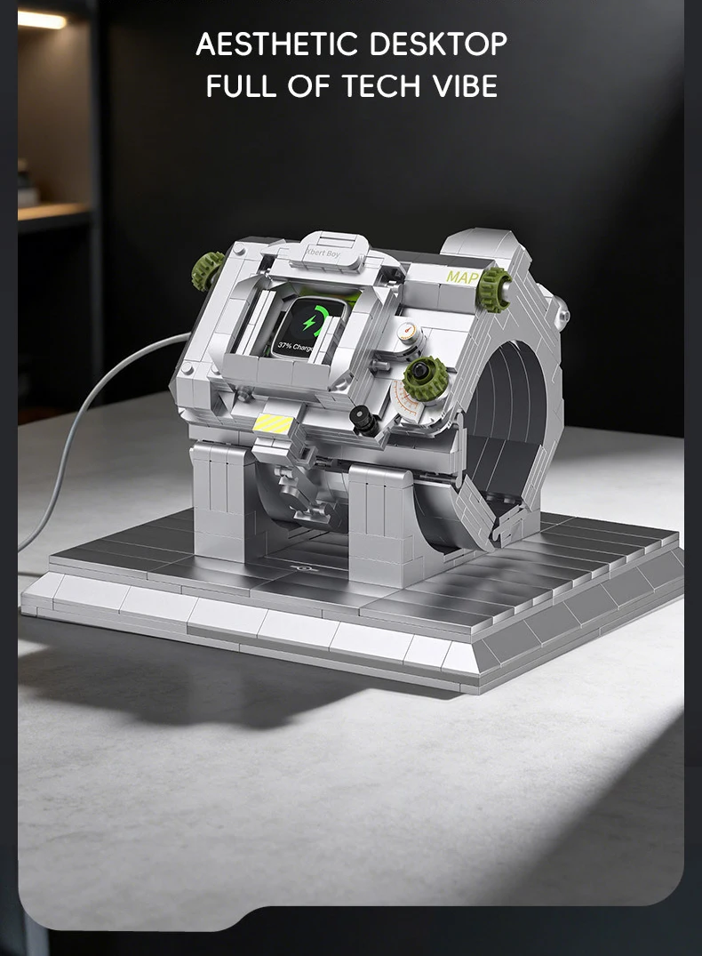 Technologie-Bausteine: Cyber-Mechanisches Armband-Modell, Smartwatch-Ladestation, Bausteine für Erwachsene, Geschenke – Detail 4