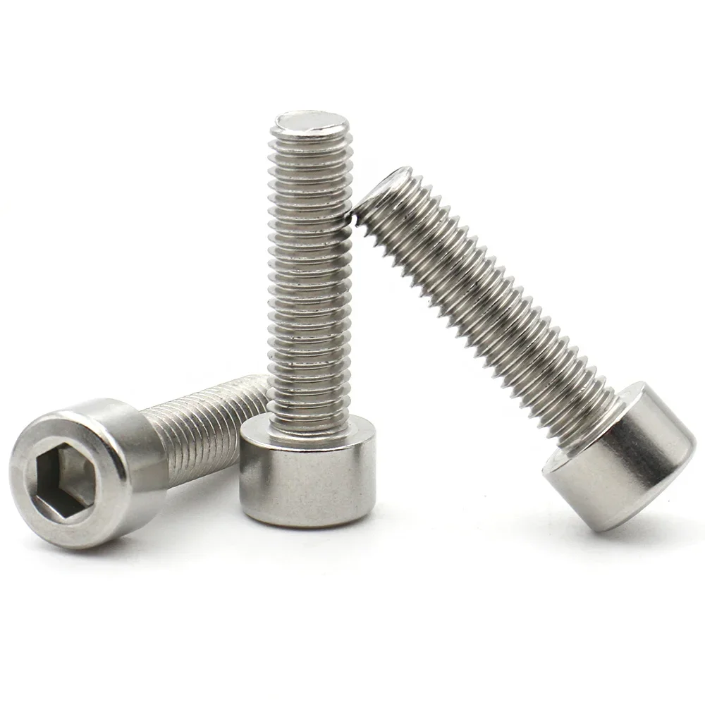 5-100pcs M1.6 M2 M3 M4 M5 M6 M8 No Knurled 304 A2-70 Stainless Steel Hexagon Hex Socket Cylinder Cap Head Screw Bolt DIN912