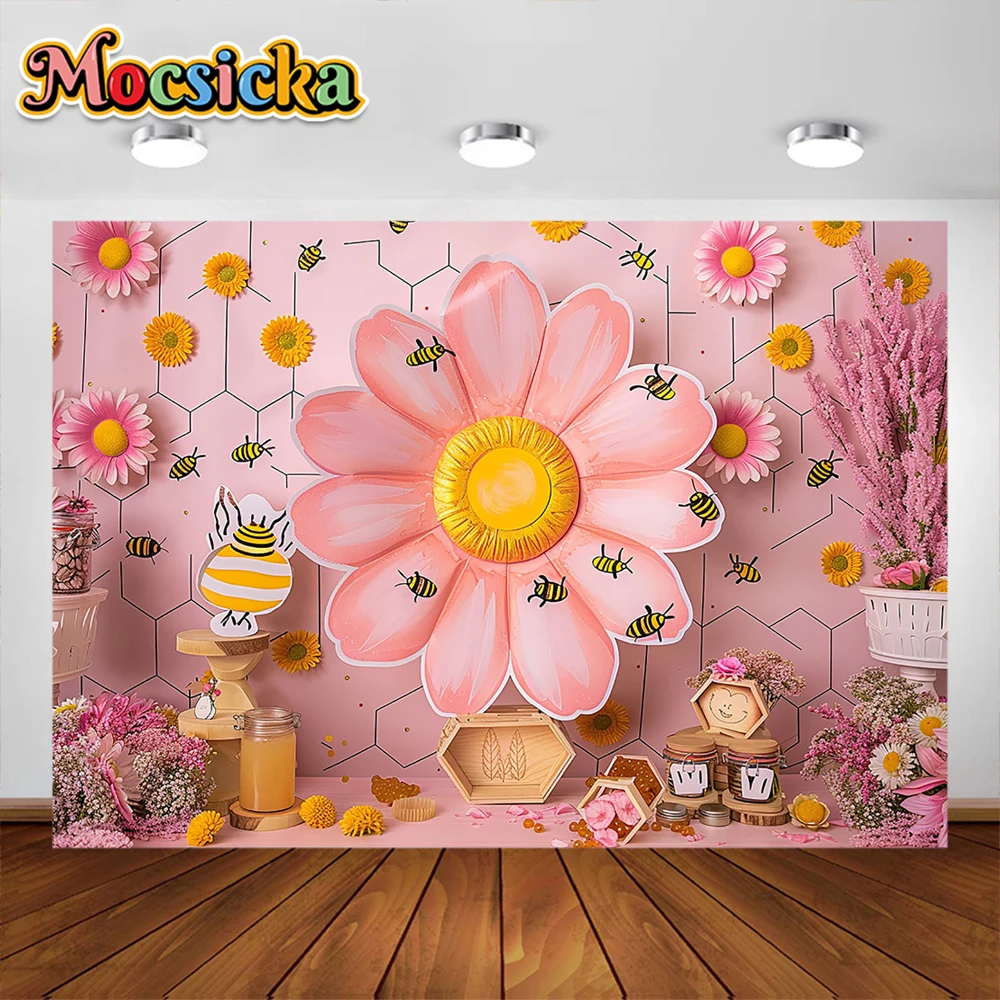 Niedliche Gänseblümchen Hintergrund Baby 1. Geburtstags feier Dekoration liefert Kuchen Crush Baby Dusche Hintergrund liefert Fotografie Studio