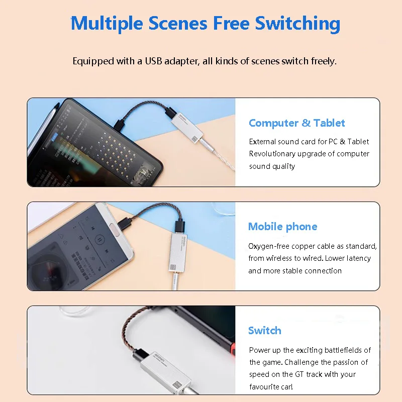الرائد-مكبر صوت سماعة فك تشفير HiFi ، فك تشفير بدون ضياع ، دفع كبير ، دعم DAC ، DSD128 ، KHz ، 24Bit ، mW ، ES9038Q2M
