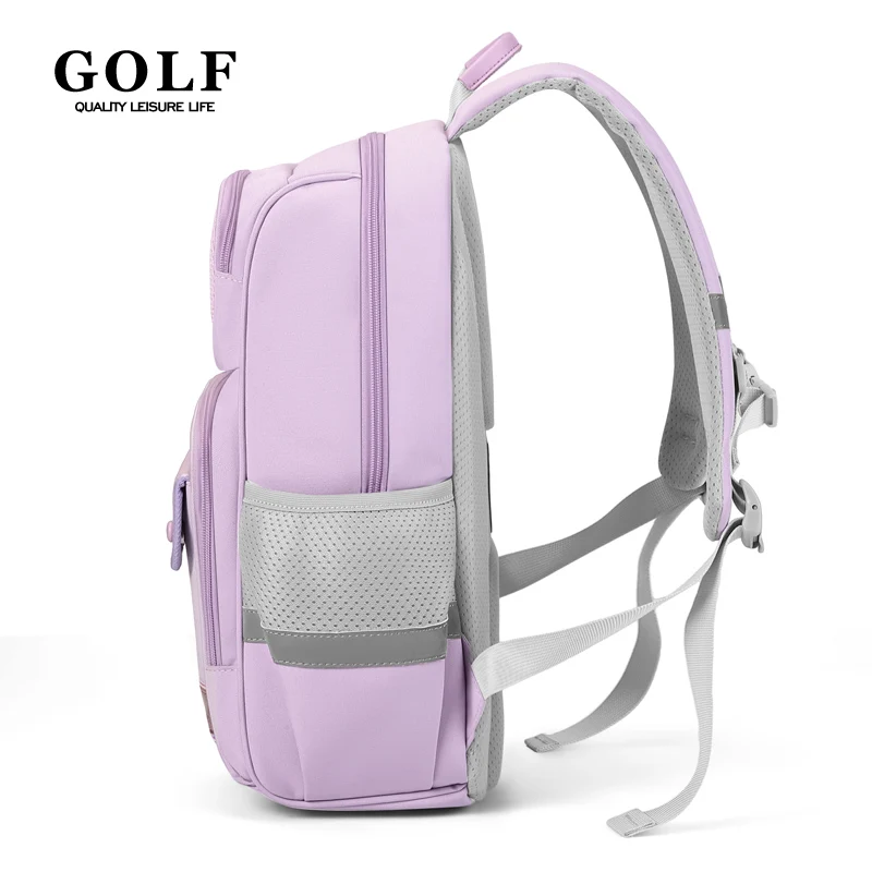 GOLF Primary Girl School Backpack Purple High Quality Elementary School Bags Kids Backpacks for Boy Book Bags Children Schoolbag