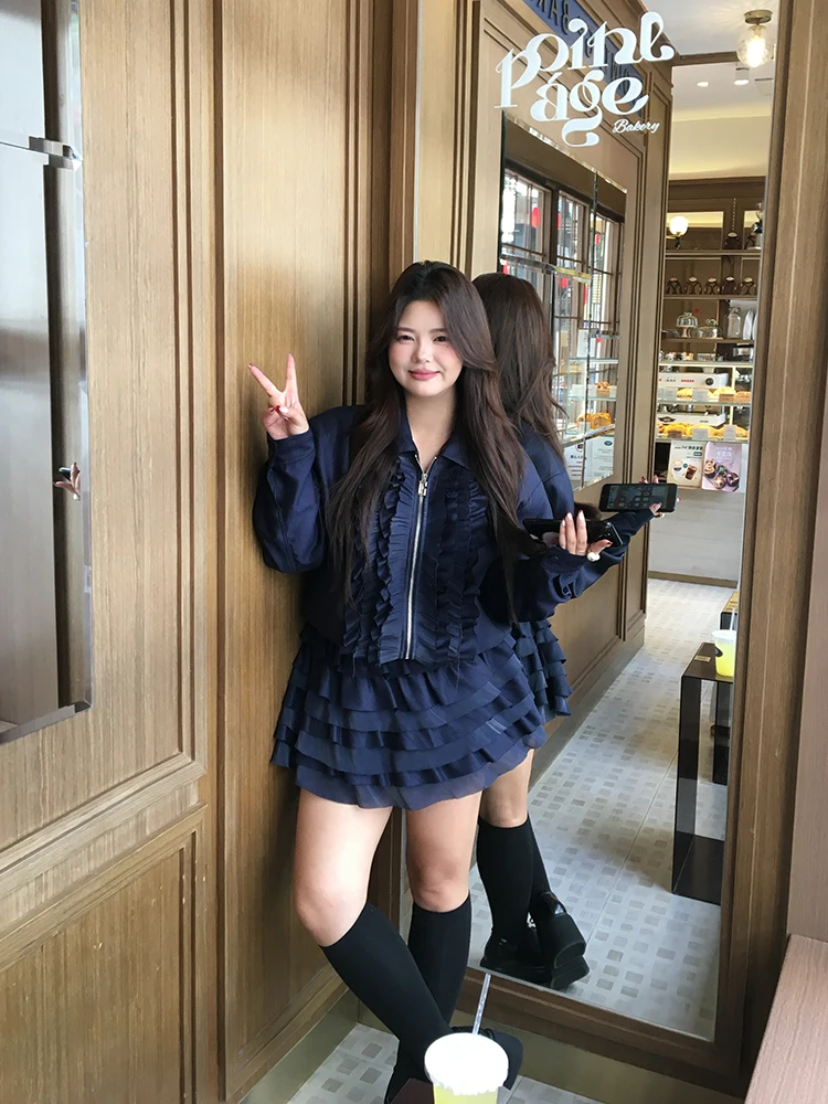 

Стильная бейсбольная куртка Sweet Sleort для женщин больших размеров с отделкой и молнией, повседневная одежда от бренда PeE для всех типов фигуры