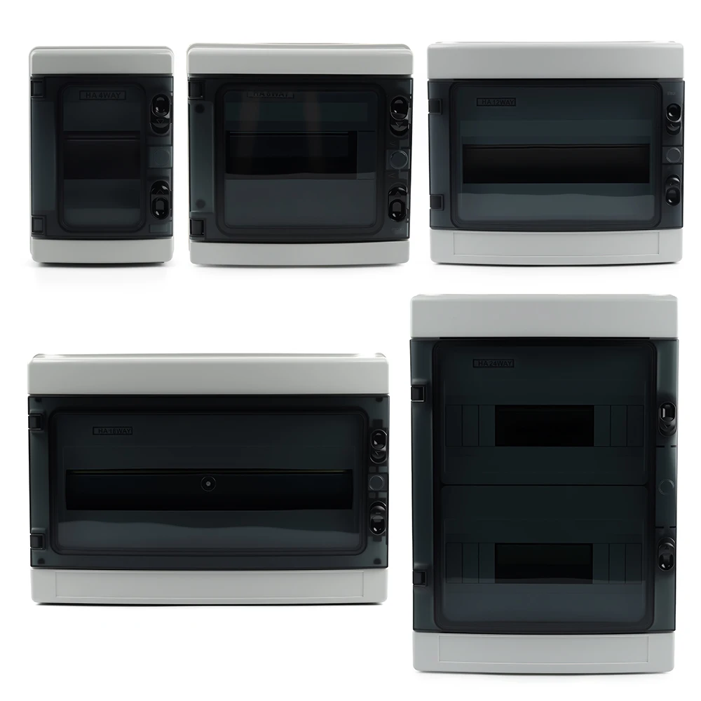 HA Series 4/8/12/18/24 WAY Junction Box ABS Plastic Outdoor Electrical IP65 Waterproof Dustproof Distribution Switch Box