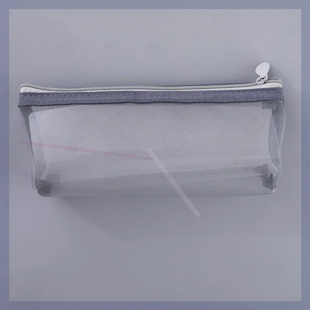 

Pencil Case Container Students Stationery Dedicated Bag Mesh Holder Transparent Junior High School