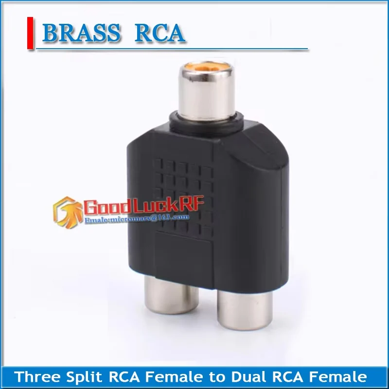 Three Split RCA Female to Dual RCA Female Audio and Video Adapter Connection Plug Lotus RF Connector AV