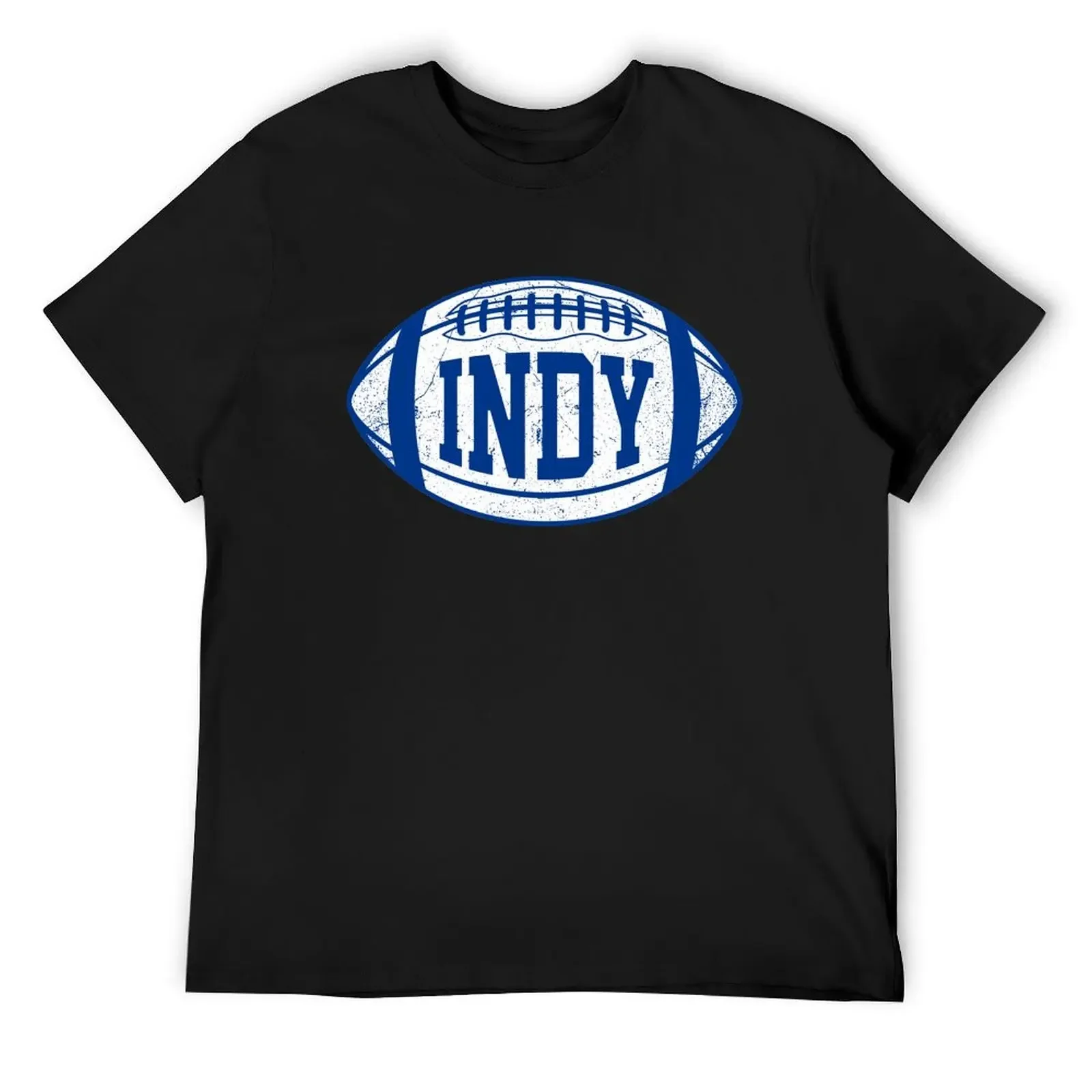 INDY Retro Football - Blue T-Shirt graphics customizeds men clothings