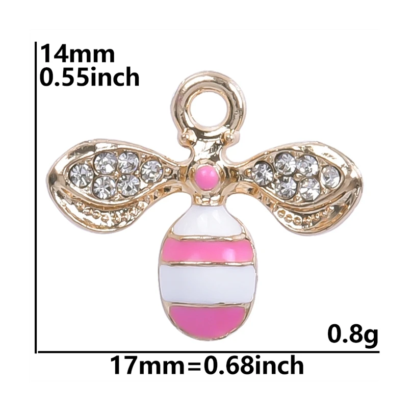 20 stuks schattige dierenbij hangers voor sieraden maken benodigdheden emaille materialen om armbanden oorbellen strass dierenbedels te maken