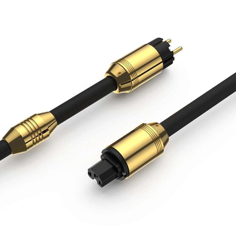 Audiocrast P116 OFC Power cable Hifi Power Cable Hi-end Audiophile European AC Power Cord Cable EU Gold Plated Power Plug