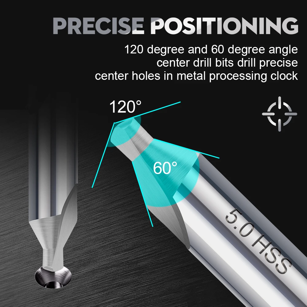 CMCP 1pc HSS Center Drill Bit 60-Degree Angle Drilling Bit Countersink Tools for Lathe Metalworking 1-6mm Woodworking tools