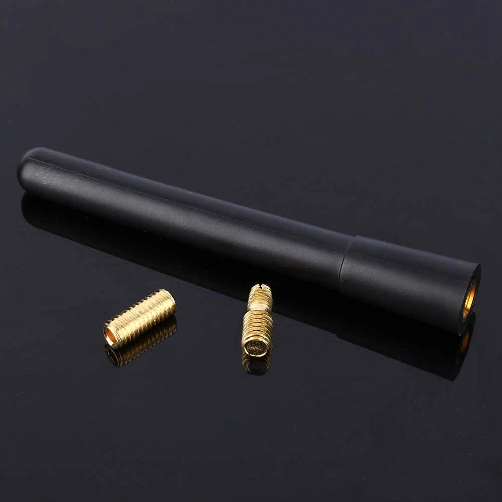 Car Truck Black Short Stubby Antenna AM FM Radio Aerial Mast Screw in Type with 5mm and 6mm of screws Fit SCREW-IN Type Antenna