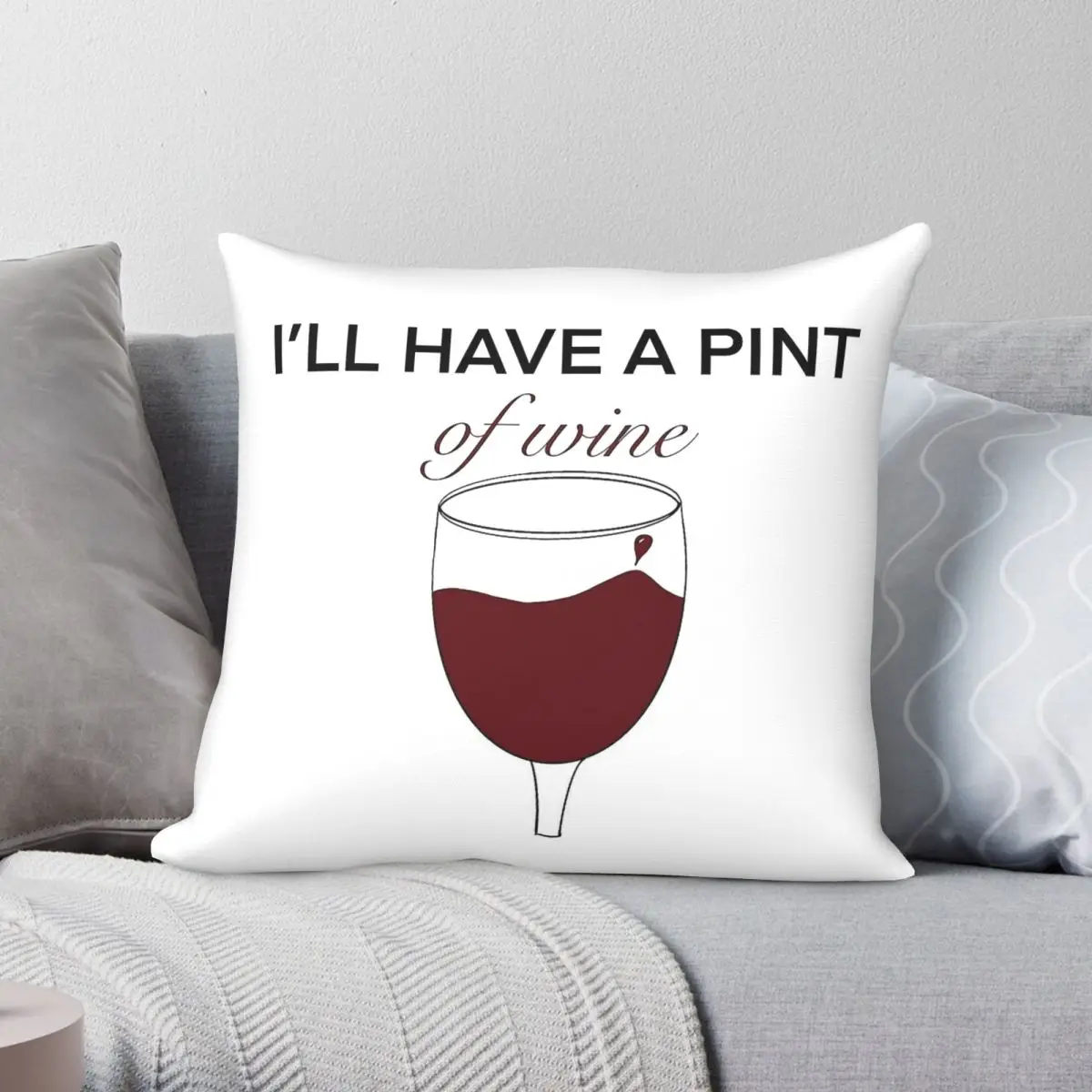 Gavin And Stacey Nessa Pint Of Wine Square Pillowcase Polyester Linen Velvet Creative Zip Decorative Sofa Seater Cushion Case