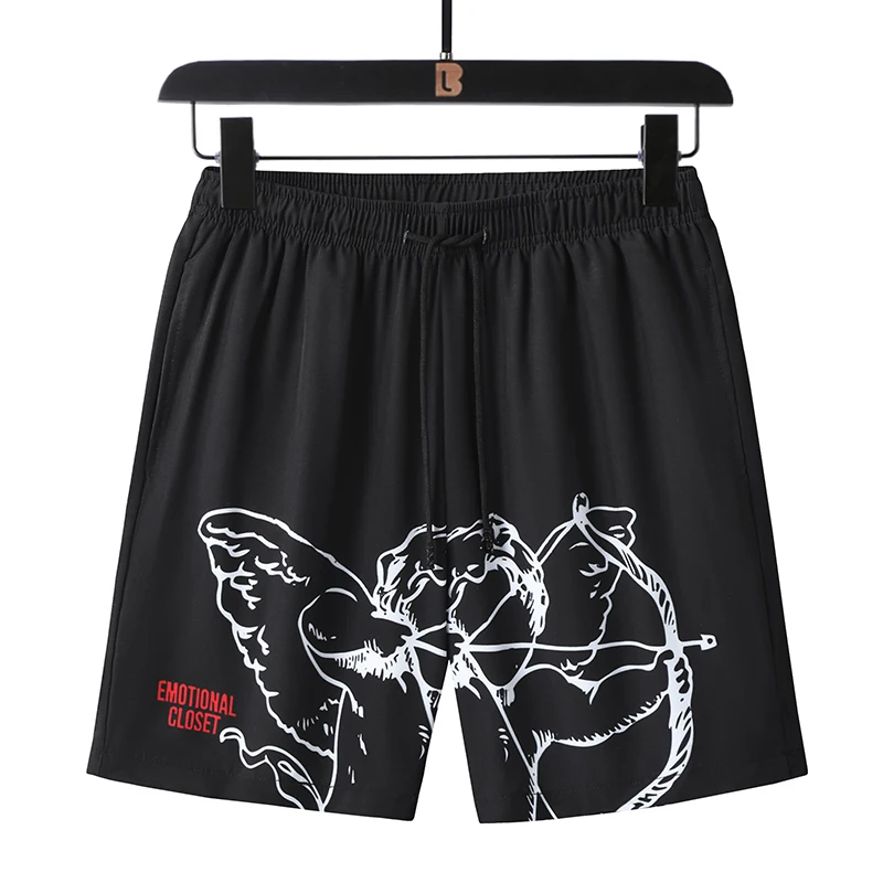 

Men's summer sports shorts quick-drying breathable lightweight fabric casual sports style with zippered pockets, elastic waist d