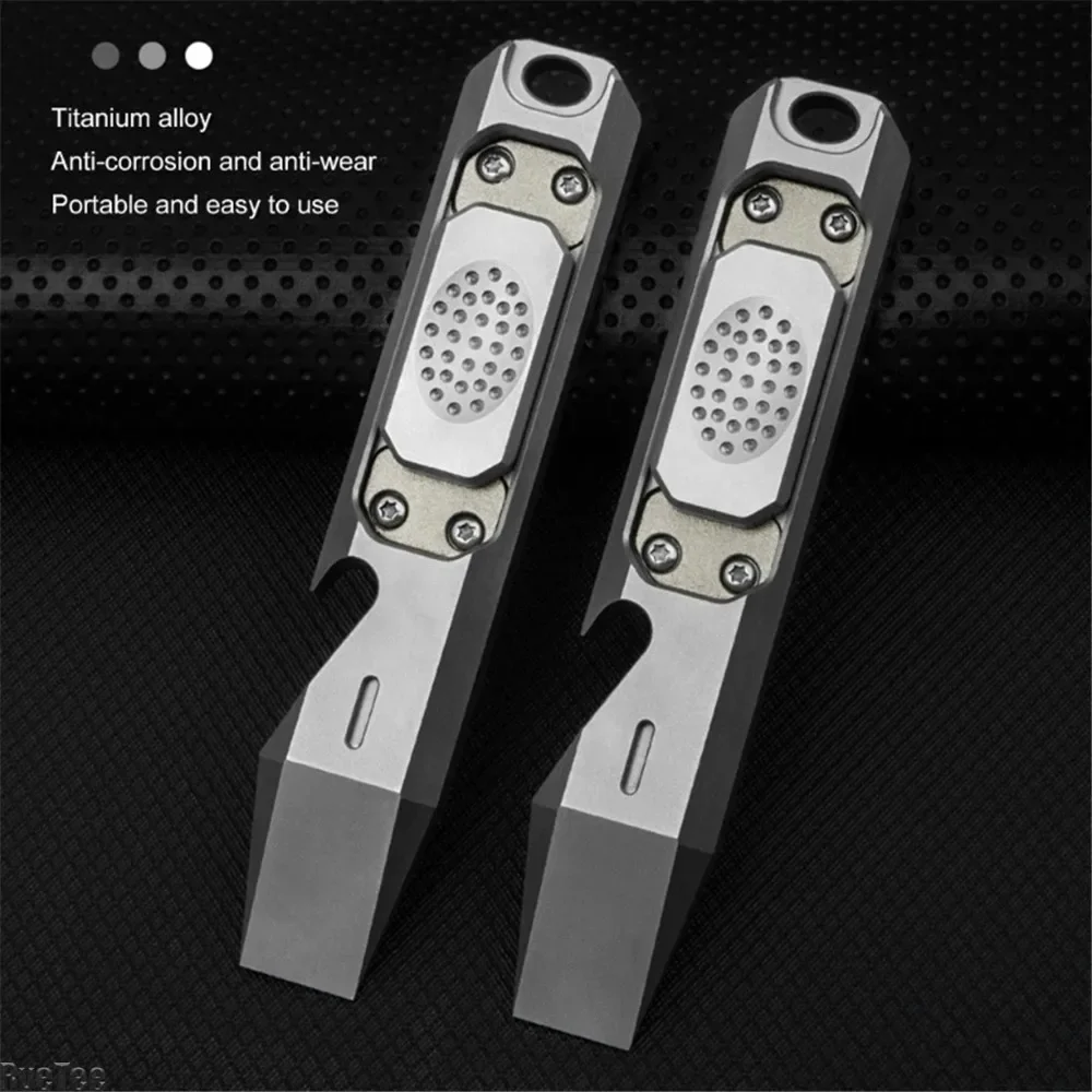 

TC4 Titanium Alloy Pry Bar Bottle Opener EDC Multifunctional Tool Stress Relief Key Ring Hand Outdoor Camping Tools Man Gift