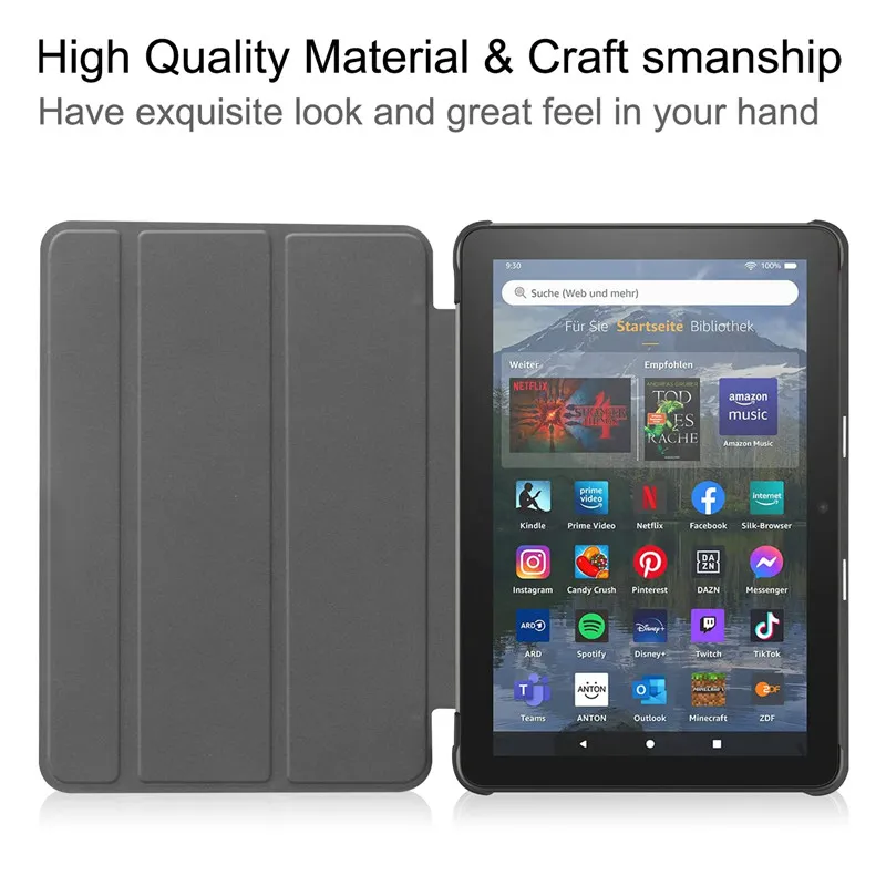 Dla Fire HD 8 2022 Etui 8" Trifold Magnetic Leather Smart Cover Dla Amazon Fire HD 8 Etui 2022 Fire HD8 Plus 2022 Pokrowiec 12 generacji