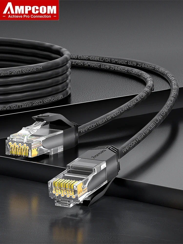 AMPCOM Ethernet Cable Ultra Slim , Cat6 1/ 10Gbps RJ45 Cable UTP RJ 45 Networking Lan Cables Patch Cord LSZH Jacket 0.2 Meters+