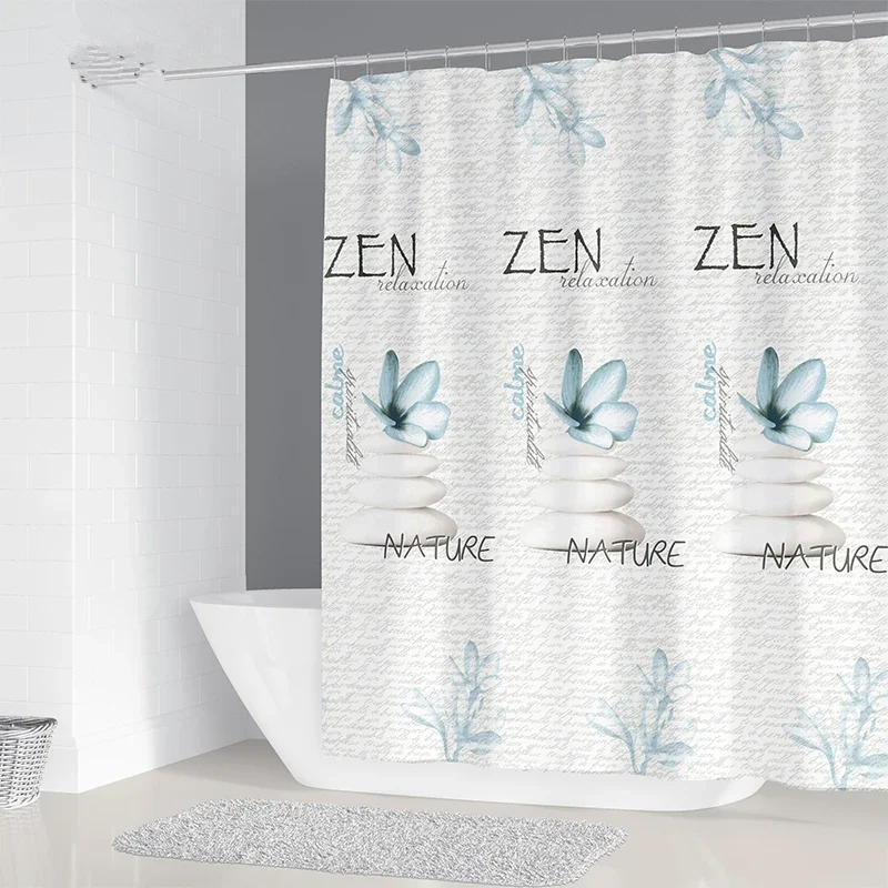 Simple Geometric Nordic Bathroom Curtain Chandelier Printing Shower Curtain Polyester Waterproof Home Decoration with 12 Hooks