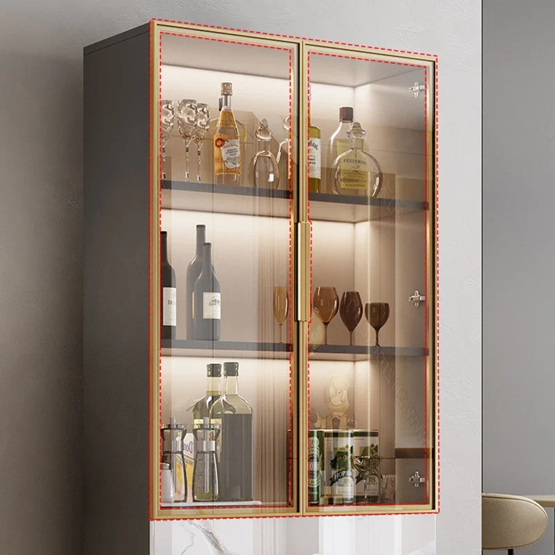 Modern Simple Wine Cabinet Rack Dining Side Cabinet Display Luxury Living Room Glass High Kitchen Vitrina Bar Furniture Club