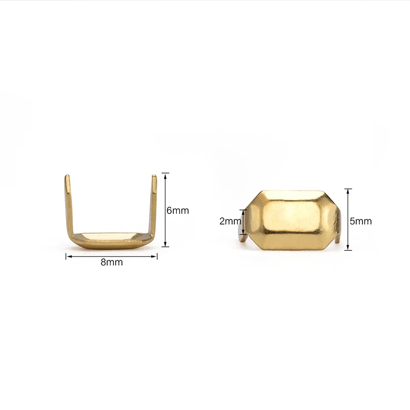 WUTA 50 set Solid Brass Leather Staples Copper Belt Loops Fastener Holder Strips Connector Holder Belt Clip Keeper Leathercraft