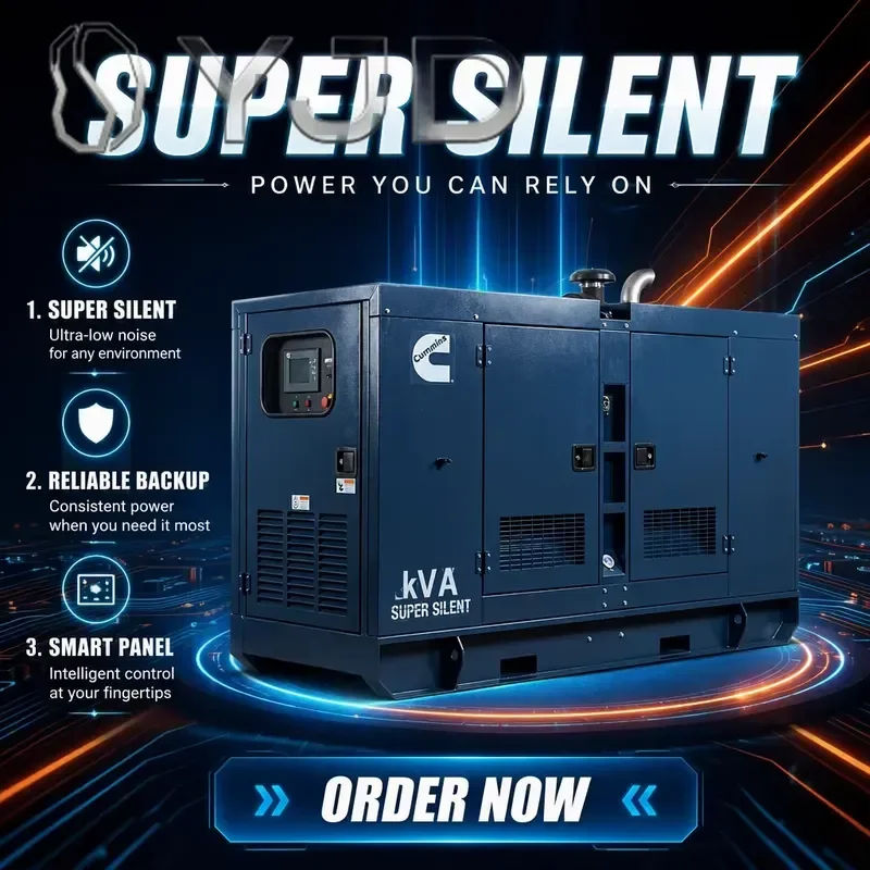 CE EPA 150 Kva 20kW 50kW Super Silent Canopy Generator 3 Phase 400V 50/60Hz Industrial Backup Power Generator