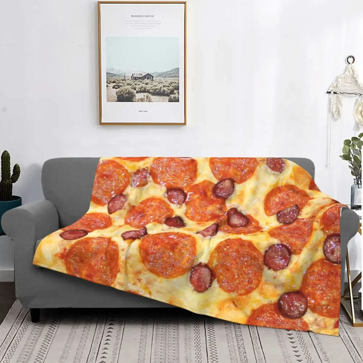 

3D Print Pizza Babe Blanket Fleece Textile Decor Multi-function Soft Throw Babe Blanket For Bedding Couch Plush Thin Quilt