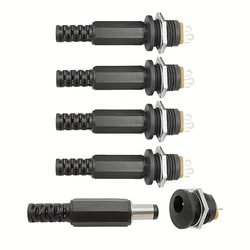 5Pairs 5.5x2.1mm DC Power Supply Male Plug + Female Jack Panel Mount Solder Wire Connector 5.5 * 2.1mm DC Plug Socket Connector