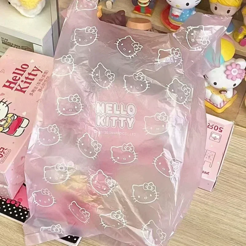 سانريو أنيمي المحيط مرحبا كيتي سيارة مريحة دائم كيس النفايات سميكة يده المنزل تانك القمم كيس من البلاستيك القابل للتصرف
