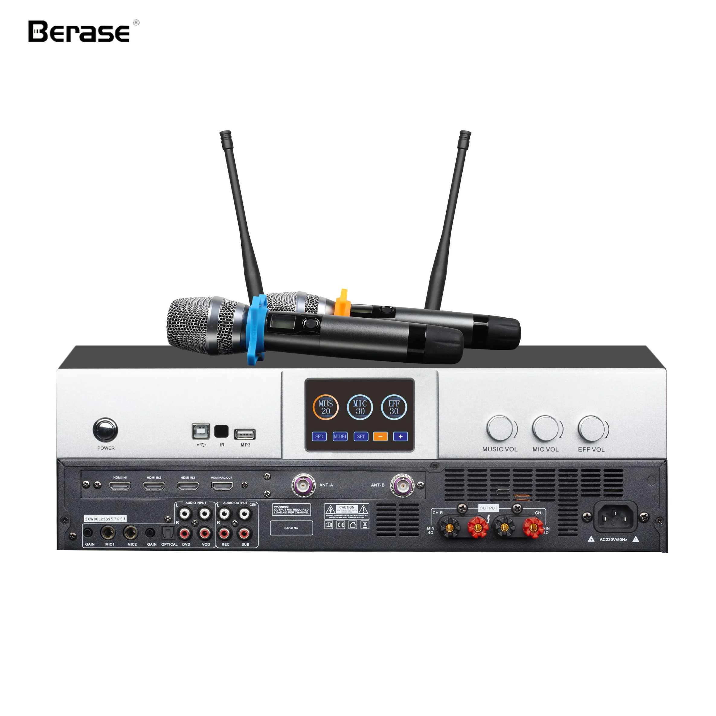 

2025 New Fashion 600W Three in One Karaoke Power Amplifier Built in Blueteeth for Home Party Berase