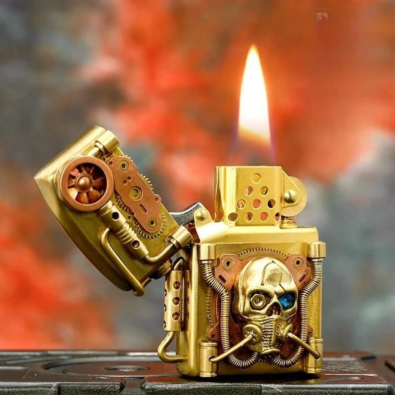 

Zorro Mechanical Punk Style Doomsday Hunter Original Copper Kerosiene Lighter, Collectible Windproof Grinding Wheel Lighter