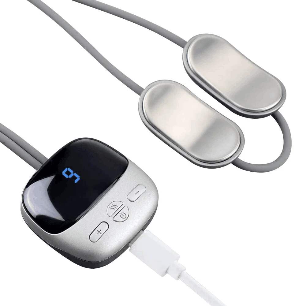 Smart Hanging Neck Massager With Electric EMS & TENS Pulse Necklace Cervical Protector Hot Compress Relax Shoulder Relieve Pain