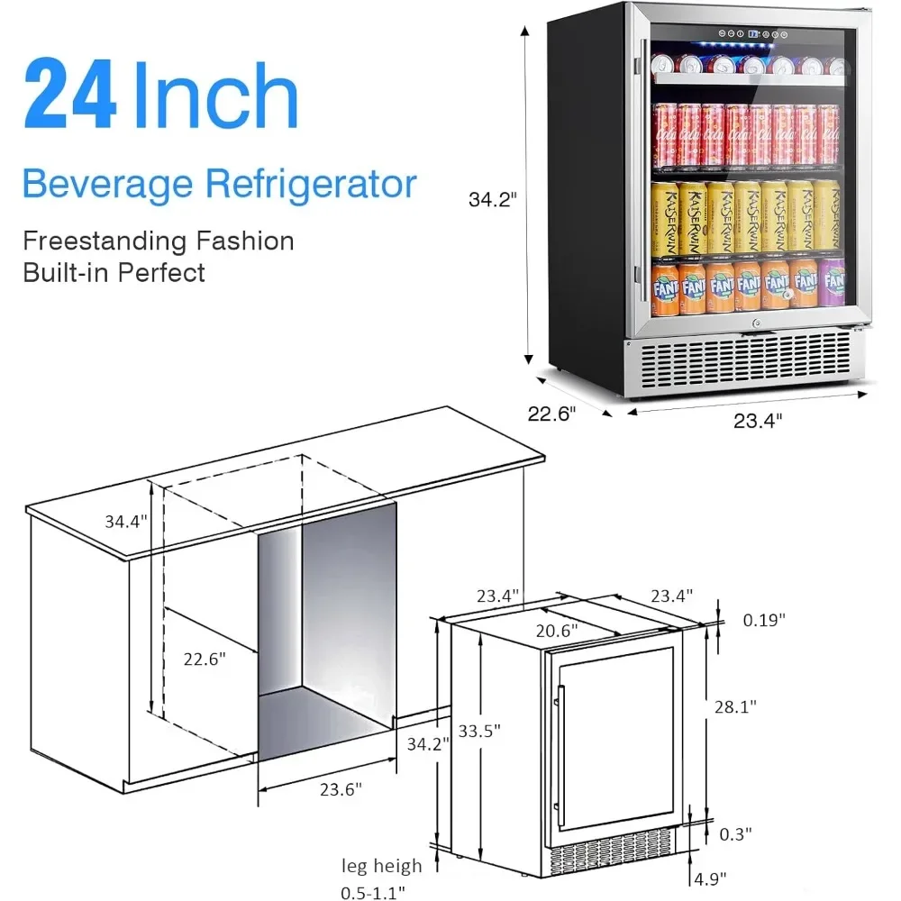 Wine Chiller Electric, Precise Temperature Control & Automatic Defrosting Technology, Built-in and Freestanding, Wine Cooler