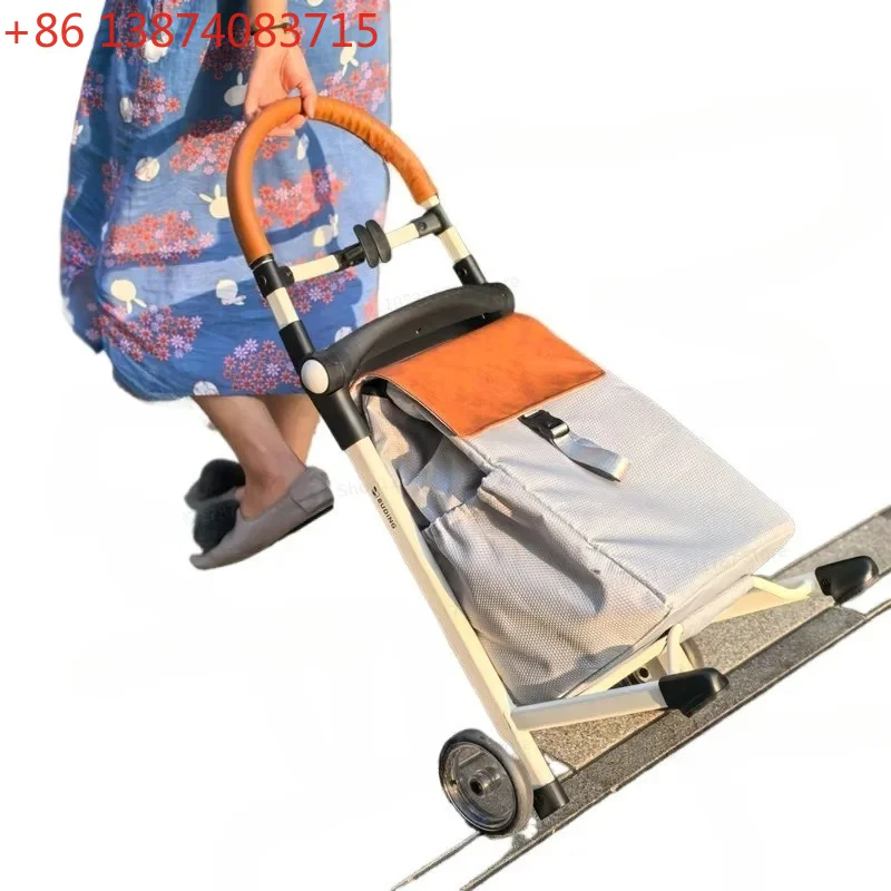 For Small Cart Shopping Can Sit Queuing Artifact, Portable and Lightweight Foldable Aluminum Alloy