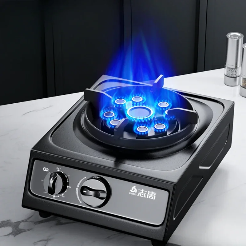 Household Desktop Liquefied Gas Stove Rental Room Gas Stove Old Stainless Steel Single Stove Kitchen Bar Single Eye Cooker