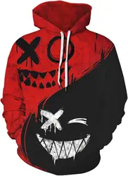 Thin Hoodies Hip Hop XOXO Pattern Trendy Devil Smiling Face 3D Print Sweatshirts Men Women Fashion Casual Funny Hoodies Tops