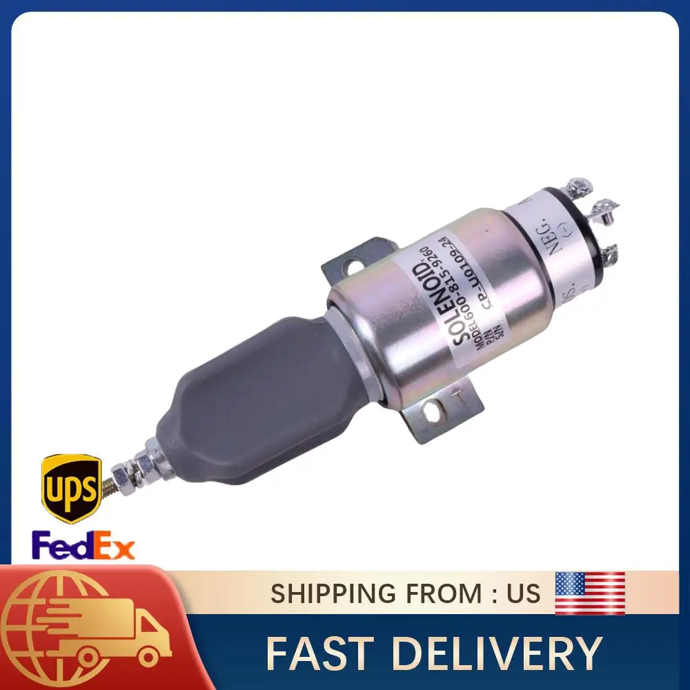 

Соленоид отключения топлива для Komatsu PC128US PC138US WA100 WA150 24 В, запорный клапан дизельного двигателя 600-815-9260 600-815-9261, детали