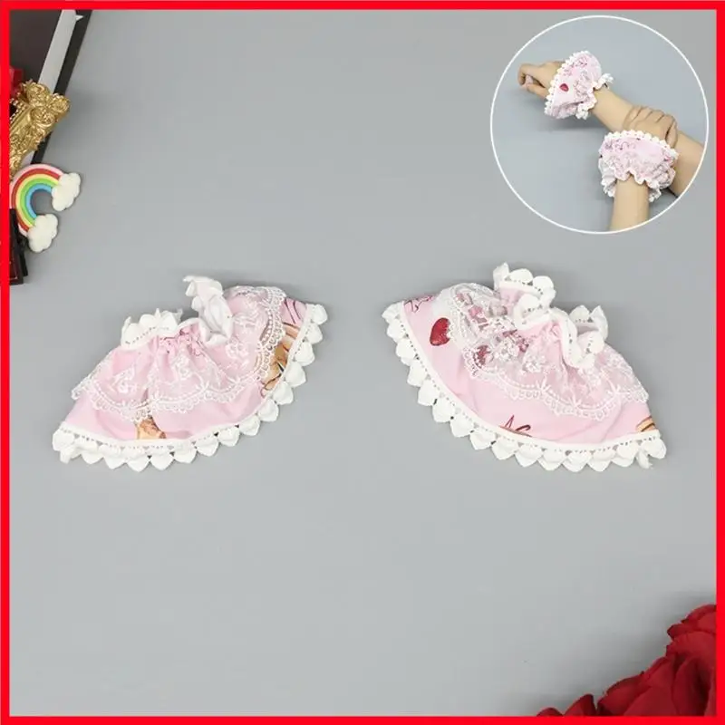 

F3MF Japanese Styles Headband Lace Hand Cuffs For Everyday Wear And Theme Party Anime Costume Dressingup Accessories