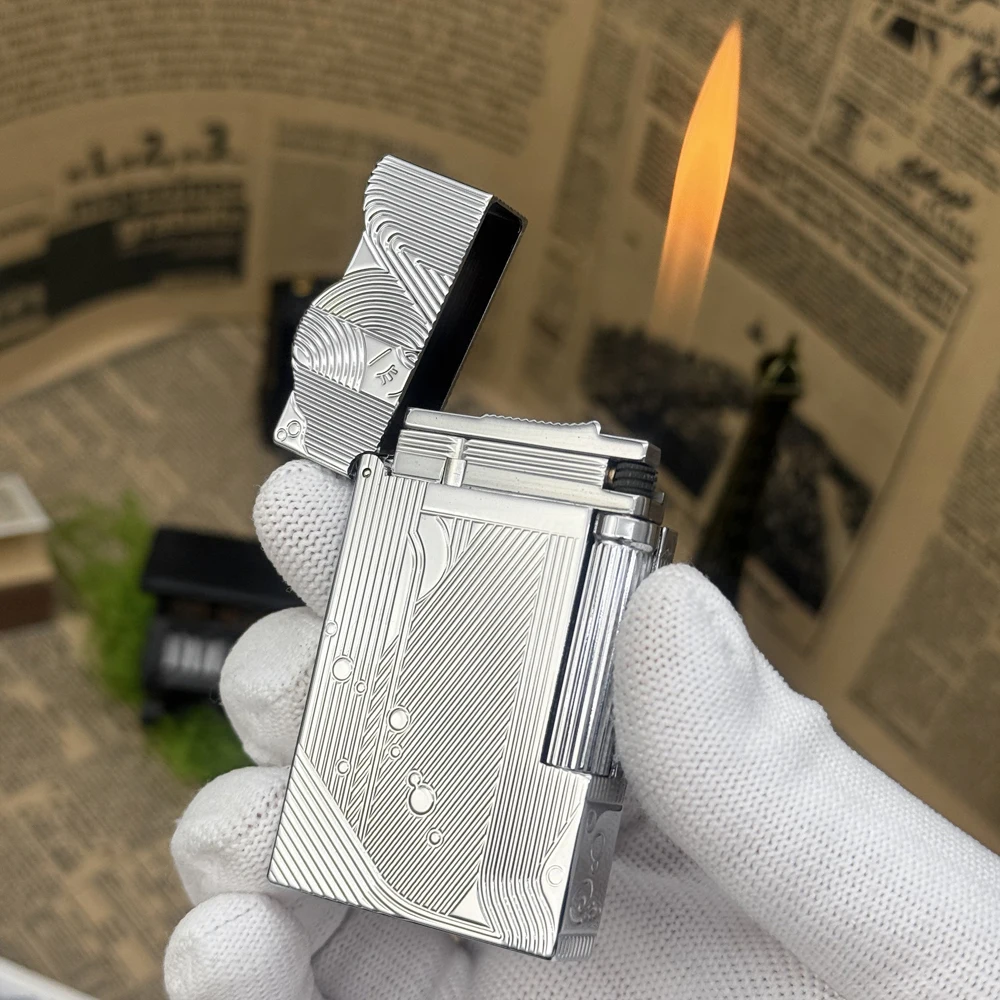 

Золотая зажигалка с рисунком русалки Sanji, винтажная зажигалка для курения сигарет, газовые зажигалки из чистой меди, классические звуковые металлические зажигалки, подарок