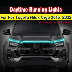 トヨタハイラックスビオ2015-2023用ユニバーサルLEDデイタイムランニングライト,防水,フレキシブル,1ピース
