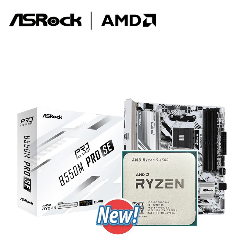 

Asrock B550M Pro SE + CPU AMD Ryzen 5 Ryzen 7 chipset AMD PRO565 Motherboard New Suit Socket AM4 All but without cooler