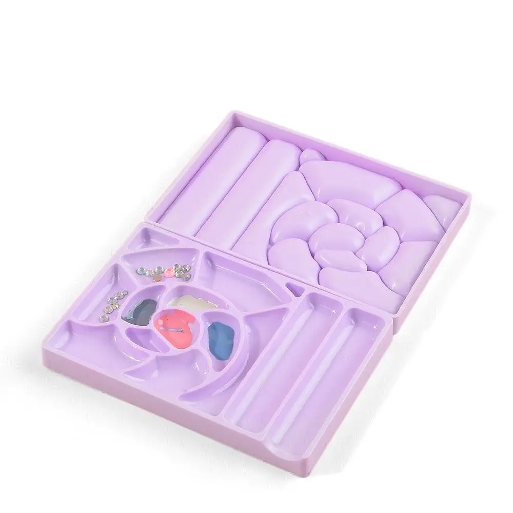 Paleta de Arte de uñas de colores de pintura, placa de injerto de pestañas, placa de Gel de uñas mezcladora, herramientas de manicura rectangulares de plástico, tienda de manicura