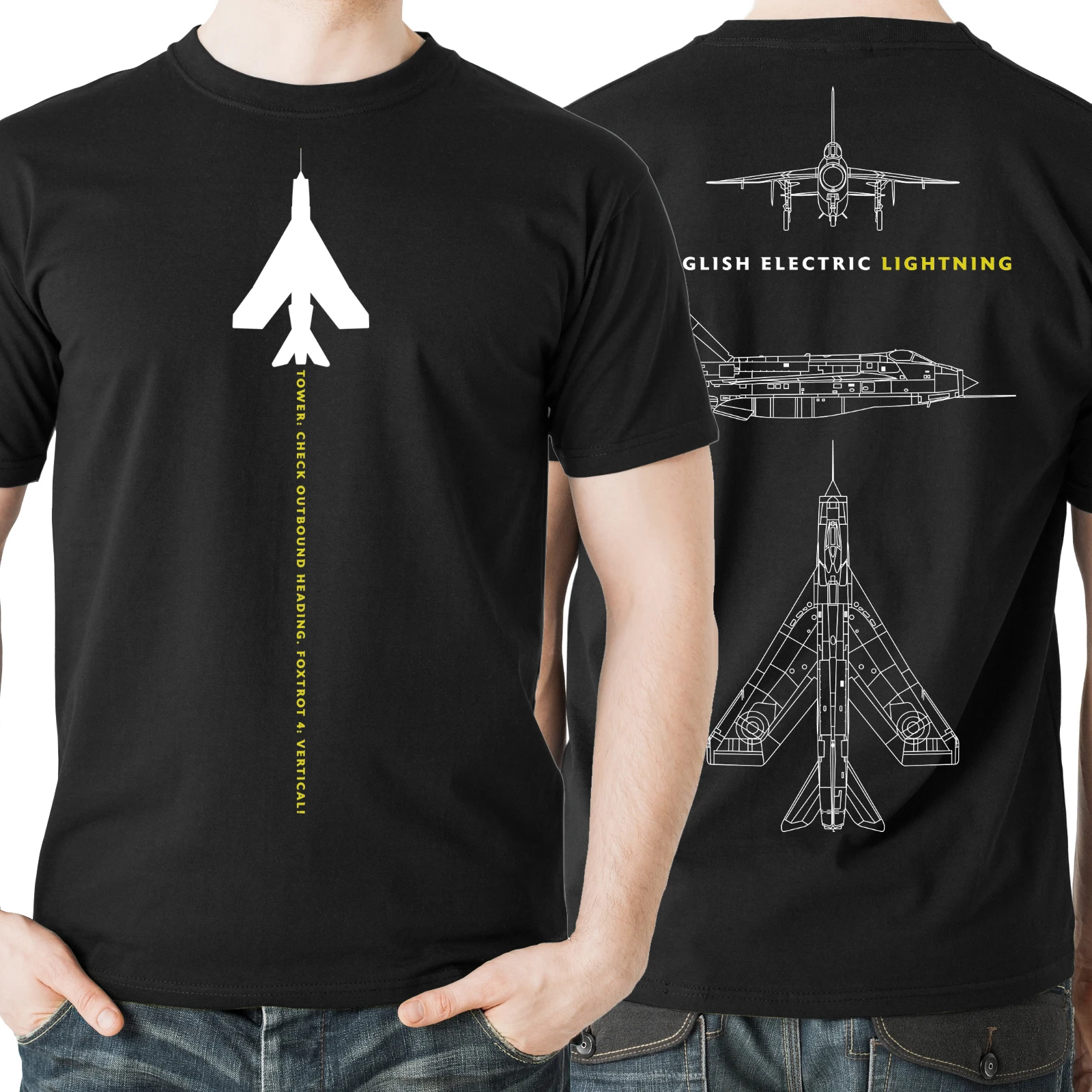 

'English Electric Lightning' Aviation Themed T-Shirt. Summer Cotton Short Sleeve O-Neck Mens T Shirt New S-3XL
